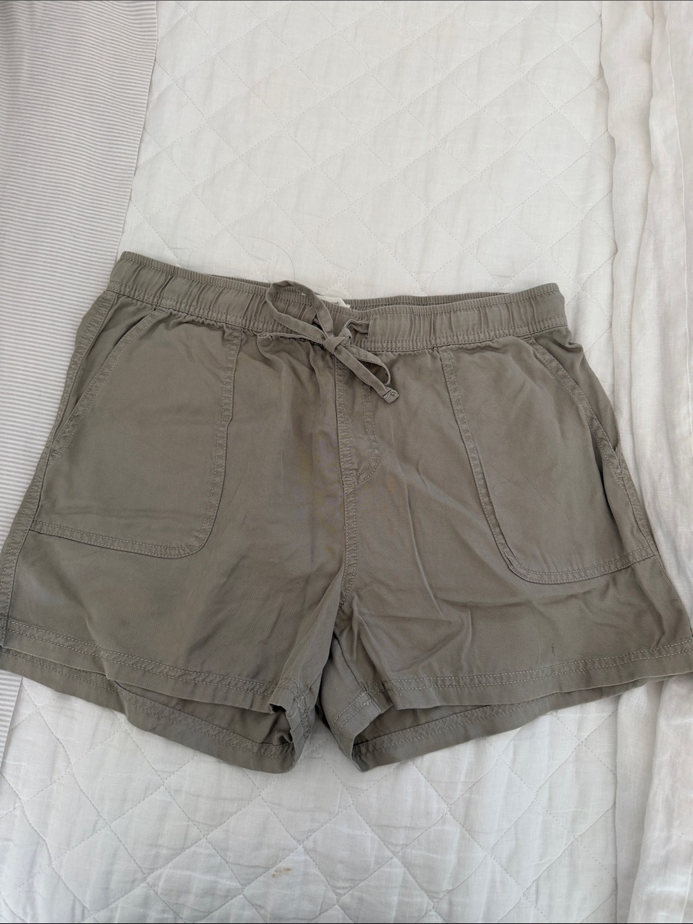 C&C California Olive Drawstring Patch-Pocket Shorts